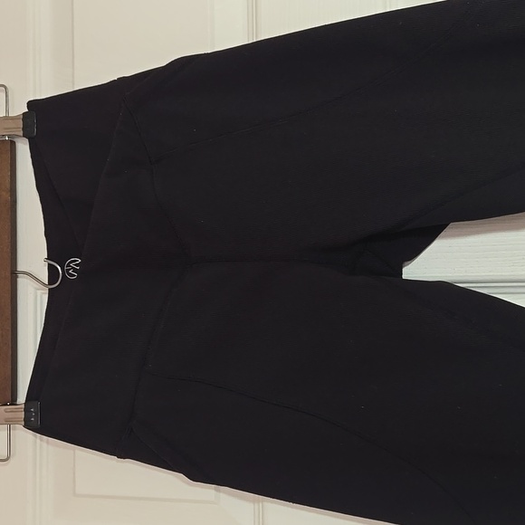 Move Theology Black Tulip Crossover Waist Leggings Side Pockets Ribbed Stretch S - Picture 5 of 16